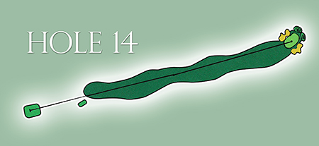 Map of Hole 14 at North Hills Country Club